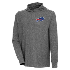 Buffalo Bills Antigua Saga Long Sleeve Hoodie T-Shirt - Heather Black on sale