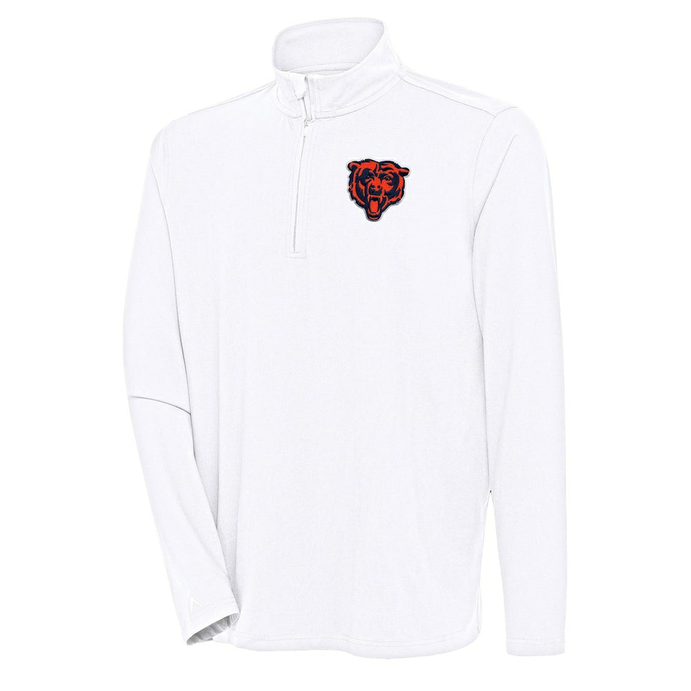 Chicago Bears Antigua Hunk Quarter-Zip Pullover Top - White cheap