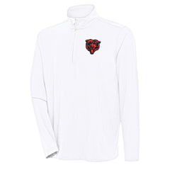 Chicago Bears Antigua Hunk Quarter-Zip Pullover Top - White cheap