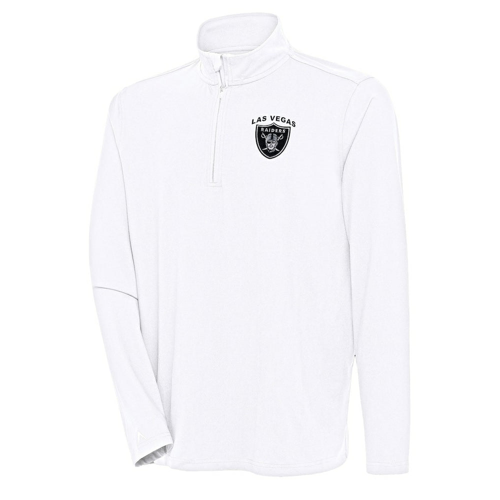 Las Vegas Raiders Antigua Hunk Quarter-Zip Pullover Top - White cheap