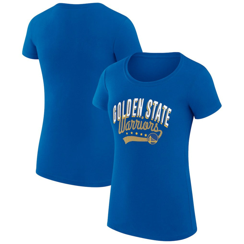 Golden State Warriors G-III 4Her by Carl Banks Women's Super-Slim Fit Lightweight Filigree Logo T-Shirt - Royal for sale