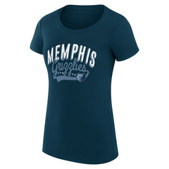 Memphis Grizzlies G-III 4Her by Carl Banks Women's Super-Slim Fit Lightweight Filigree Logo T-Shirt - Navy outlet