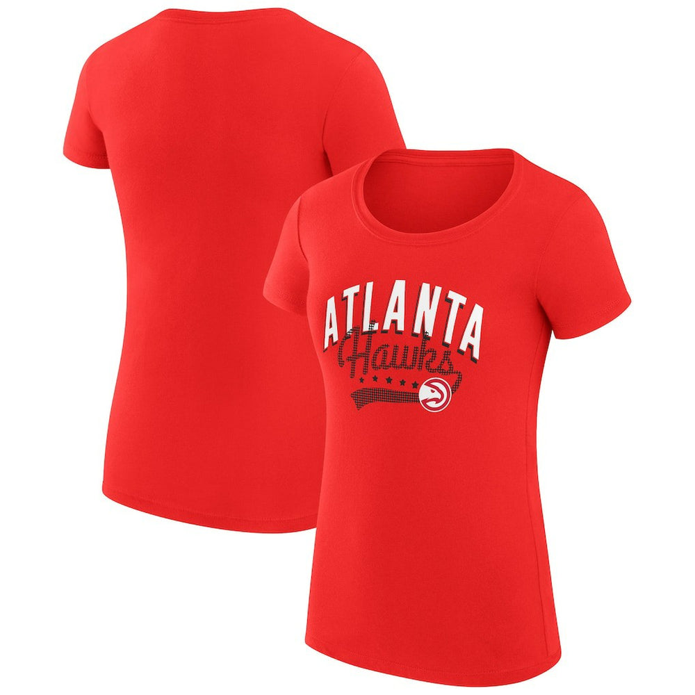 Atlanta Hawks G-III 4Her by Carl Banks Women's Super-Slim Fit Lightweight Filigree Logo T-Shirt - Red online