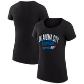 Oklahoma City Thunder G-III 4Her by Carl Banks Women's Super-Slim Fit Lightweight Filigree Logo T-Shirt - Black for sale