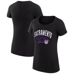 Sacramento Kings G-III 4Her by Carl Banks Women's Super-Slim Fit Lightweight Filigree Logo T-Shirt - Black discount