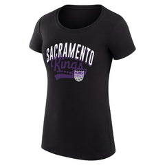 Sacramento Kings G-III 4Her by Carl Banks Women's Super-Slim Fit Lightweight Filigree Logo T-Shirt - Black discount