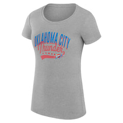 Oklahoma City Thunder G-III 4Her by Carl Banks Women's Super-Slim Fit Lightweight Filigree Logo T-Shirt - Heather Gray for sale