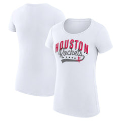 Houston Rockets G-III 4Her by Carl Banks Women's Super-Slim Fit Lightweight Filigree Logo T-Shirt - White for sale
