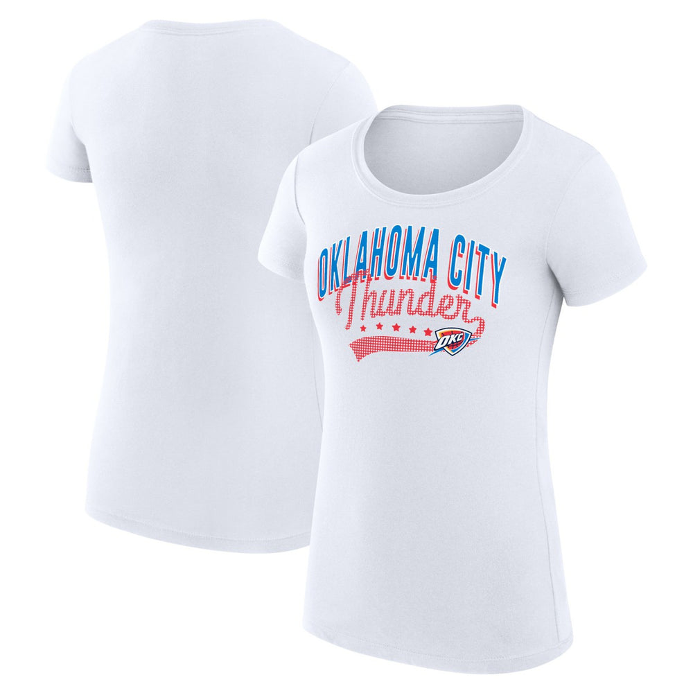 Oklahoma City Thunder G-III 4Her by Carl Banks Women's Super-Slim Fit Lightweight Filigree Logo T-Shirt - White cheap