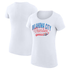 Oklahoma City Thunder G-III 4Her by Carl Banks Women's Super-Slim Fit Lightweight Filigree Logo T-Shirt - White cheap
