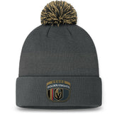Vegas Golden Knights Fanatics 2024 NHL Draft Cuffed Knit Hat with Pom - Charcoal Hats
