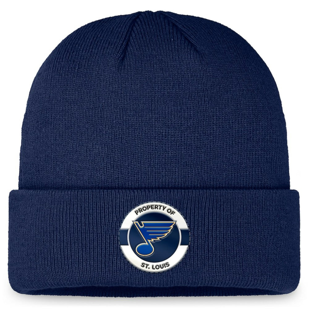 St. Louis Blues Fanatics Authentic Pro Training Camp Cuffed Knit Hat - Navy Hats