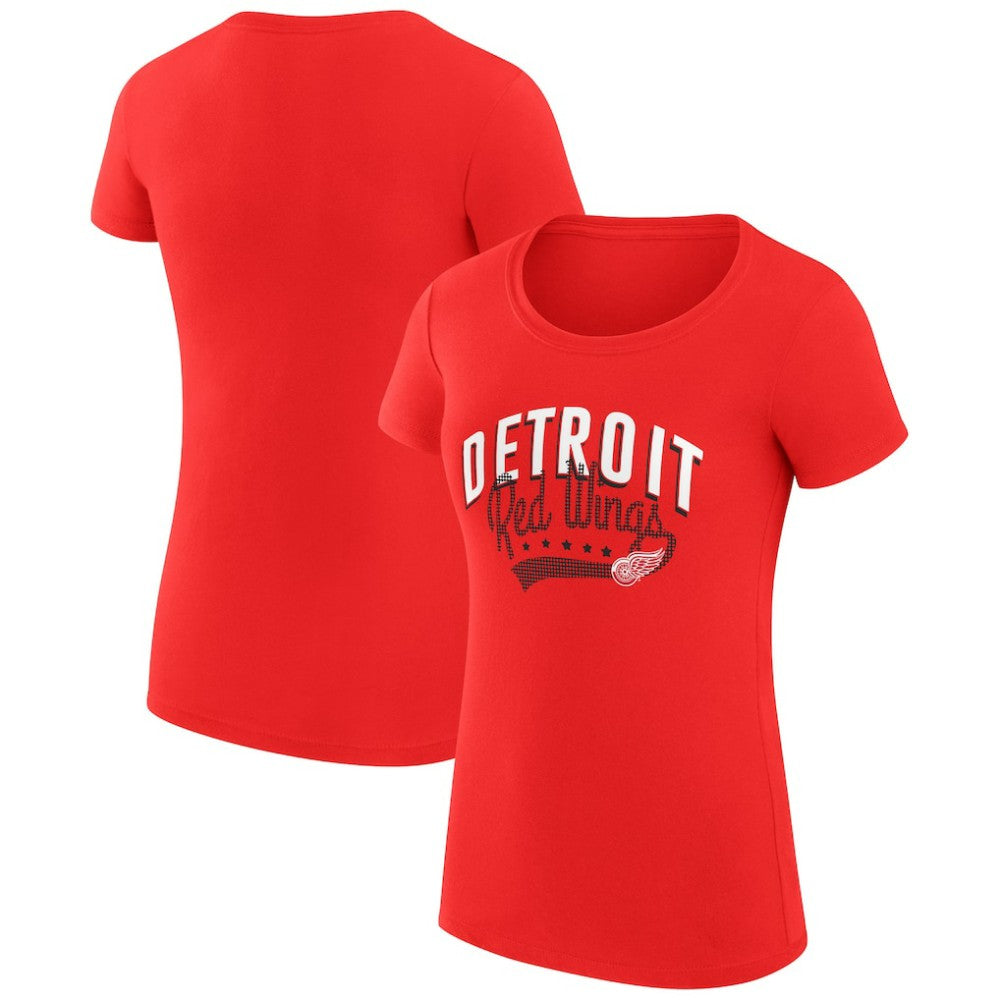 Detroit Red Wings G-III 4Her by Carl Banks Women's Super-Slim Fit Lightweight Filigree Logo T-Shirt – Red T-shirts