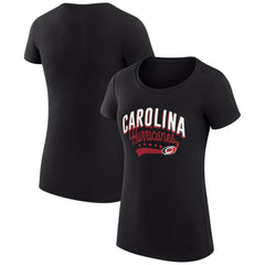 Carolina Hurricanes G-III 4Her by Carl Banks Women's Super-Slim Fit Lightweight Filigree Logo T-Shirt – Black T-shirts