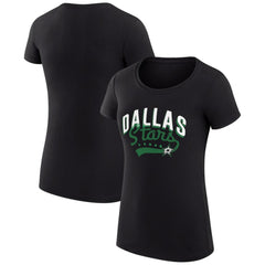Dallas Stars G-III 4Her by Carl Banks Women's Super-Slim Fit Lightweight Filigree Logo T-Shirt – Black T-shirts