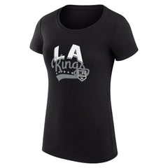 Los Angeles Kings G-III 4Her by Carl Banks Women's Super-Slim Fit Lightweight Filigree Logo T-Shirt – Black T-shirts