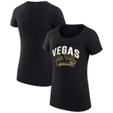 Vegas Golden Knights G-III 4Her by Carl Banks Women's Super-Slim Fit Lightweight Filigree Logo T-Shirt – Black T-shirts