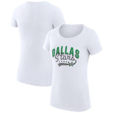 Dallas Stars G-III 4Her by Carl Banks Women's Super-Slim Fit Lightweight Filigree Logo T-Shirt – White T-shirts