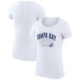 Tampa Bay Lightning G-III 4Her by Carl Banks Women's Super-Slim Fit Lightweight Filigree Logo T-Shirt – White T-shirts
