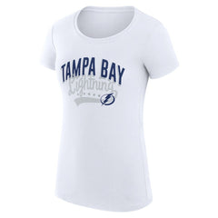 Tampa Bay Lightning G-III 4Her by Carl Banks Women's Super-Slim Fit Lightweight Filigree Logo T-Shirt – White T-shirts