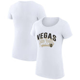Vegas Golden Knights G-III 4Her by Carl Banks Women's Super-Slim Fit Lightweight Filigree Logo T-Shirt - White T-shirts