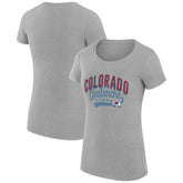 Colorado Avalanche G-III 4Her by Carl Banks Women's Super-Slim Fit Lightweight Filigree Logo T-Shirt – Gray T-shirts