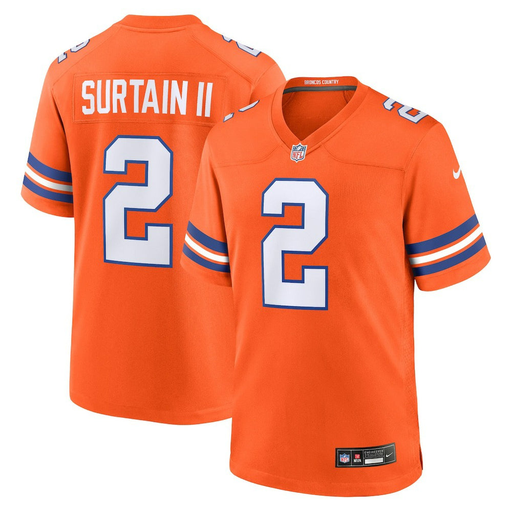 Patrick Surtain II Denver Broncos Mile High Collection 1977 Throwback Player Game Jersey - Orange sale