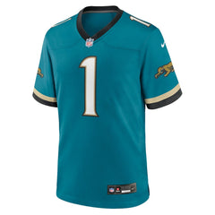 Travis Etienne Jr Jacksonville Jaguars Prowler Throwback Player Game Jersey - Teal for sale