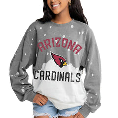 Arizona Cardinals Gameday Couture Women's Oversized Coin Toss Faded French Terry Tri-Blend Pullover Sweatshirt - Gray for sale