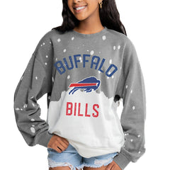 Buffalo Bills Gameday Couture Women's Oversized Coin Toss Faded French Terry Tri-Blend Pullover Sweatshirt - Gray outlet