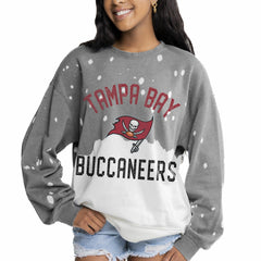 Tampa Bay Buccaneers Gameday Couture Women's Oversized Coin Toss Faded French Terry Tri-Blend Pullover Sweatshirt - Gray discount
