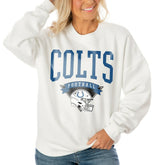 Indianapolis Colts Gameday Couture Women's Oversized Yard Line Tri-Blend Pullover Sweatshirt - White online