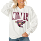 Washington Commanders Gameday Couture Women's Oversized Yard Line Tri-Blend Pullover Sweatshirt - White outlet