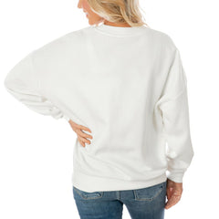 Dallas Cowboys Gameday Couture Women's Oversized Yard Line Tri-Blend Pullover Sweatshirt - White for sale
