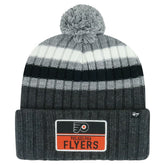 Philadelphia Flyers '47 Stack Patch Cuffed Knit Hat with Pom - Gray Hats