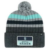 Seattle Kraken '47 Stack Patch Cuffed Knit Hat with Pom - Gray Hats