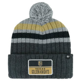Vegas Golden Knights '47 Stack Patch Cuffed Knit Hat with Pom - Gray Hats