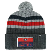 Washington Capitals '47 Stack Patch Cuffed Knit Hat with Pom - Gray Hats