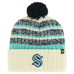 Seattle Kraken '47 Tavern Cuffed Knit Hat with Pom - Cream Hats