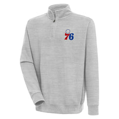 Philadelphia 76ers Antigua Victory Quarter-Zip Pullover Top - Heather Gray discount