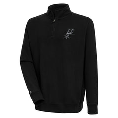 San Antonio Spurs Antigua Victory Quarter-Zip Pullover Top - Black for sale