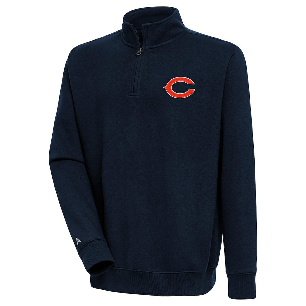 Chicago Bears Antigua Victory Quarter-Zip Pullover Top - Navy sale