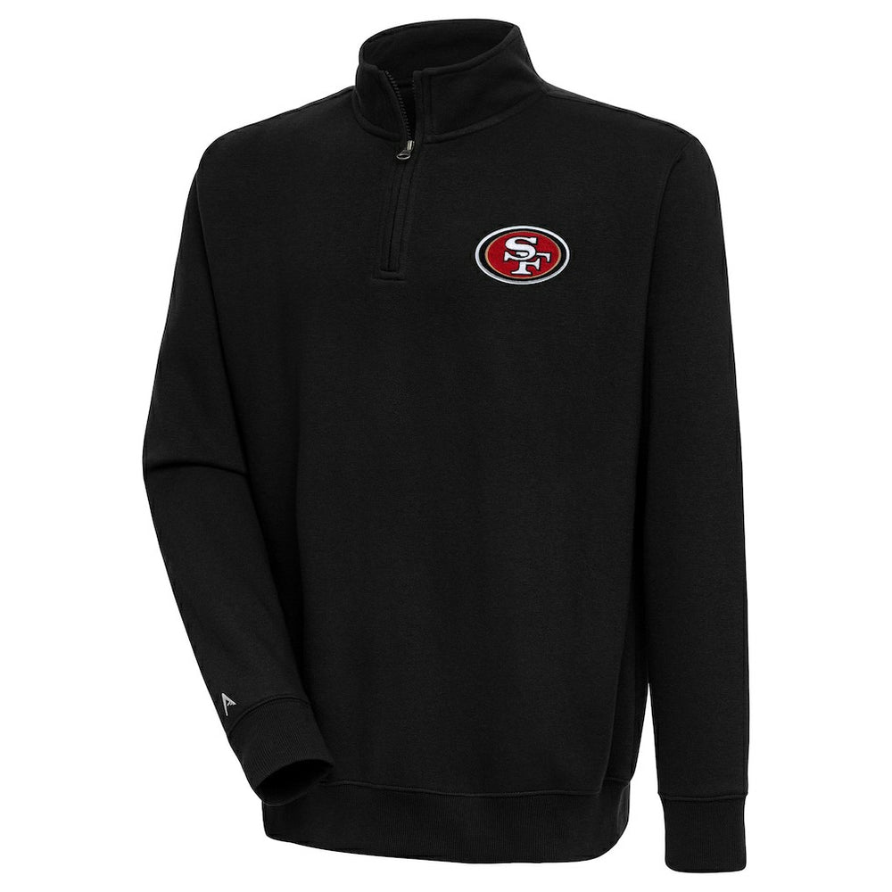 San Francisco 49ers Antigua Victory Quarter-Zip Pullover Top - Black online