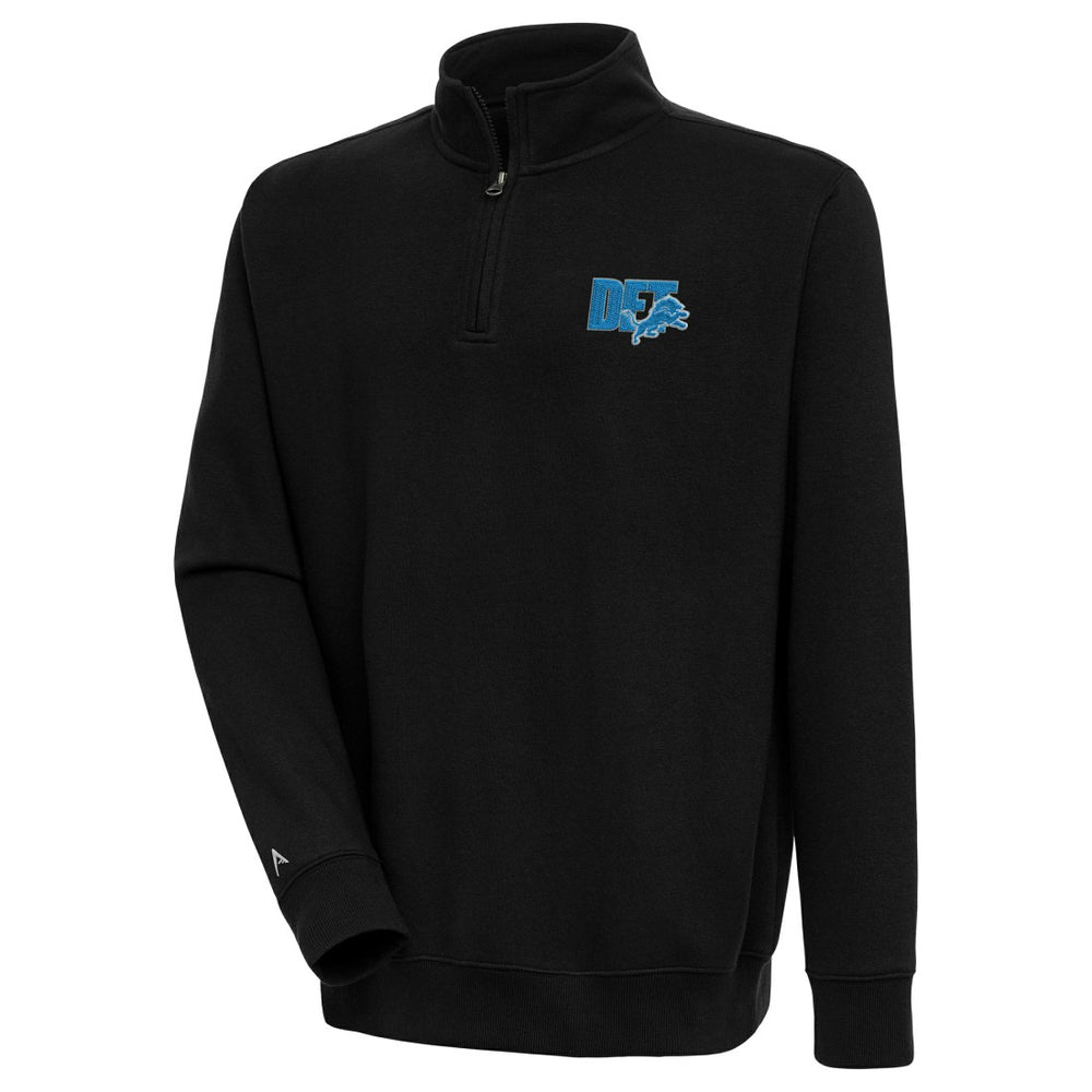 Detroit Lions Antigua Victory Quarter-Zip Pullover Top - Black sale