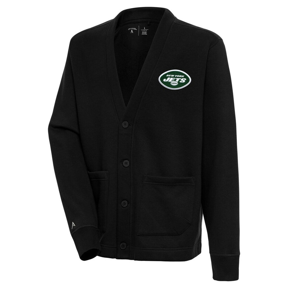 New York Jets Antigua Victory Button-Up Cardigan - Black for sale
