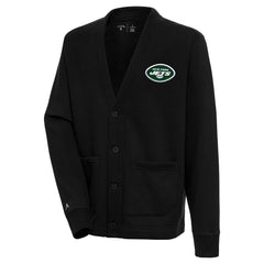 New York Jets Antigua Victory Button-Up Cardigan - Black for sale