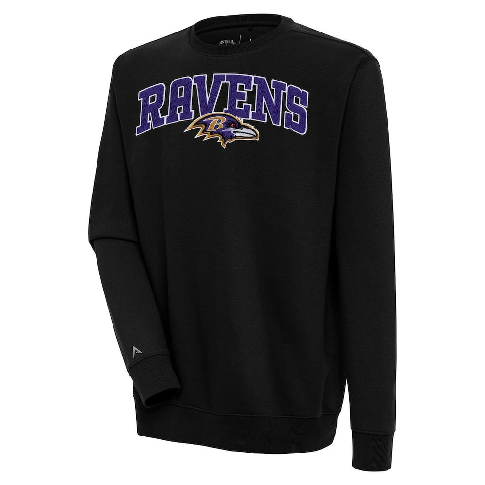 Baltimore Ravens Antigua Victory Chenille Pullover Sweatshirt - Black cheap