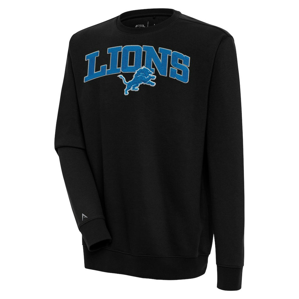 Detroit Lions Antigua Victory Chenille Pullover Sweatshirt - Black outlet