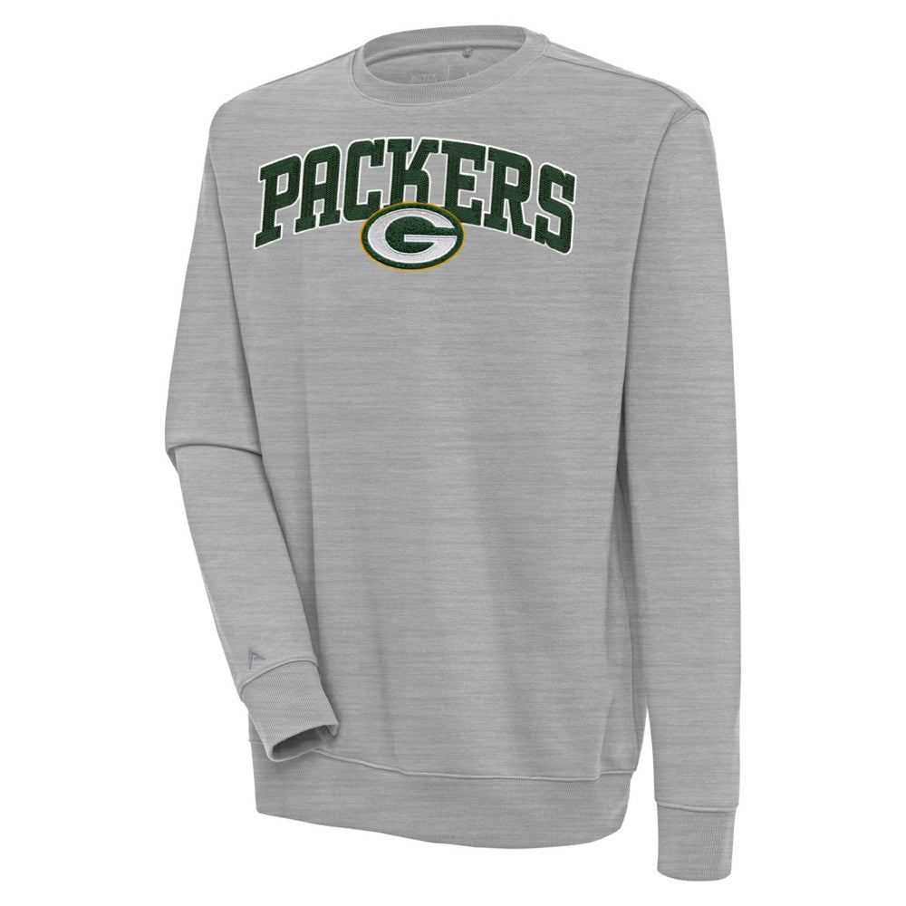 Green Bay Packers Antigua Victory Chenille Pullover Sweatshirt - Heather Gray online