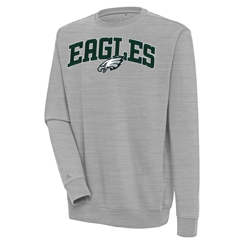Philadelphia Eagles Antigua Victory Chenille Pullover Sweatshirt - Heather Gray cheap